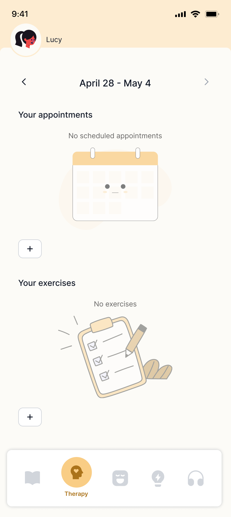 Empty therapy section