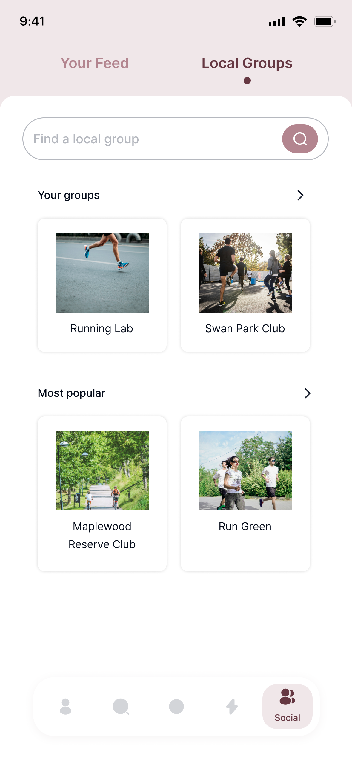 Community groups screen